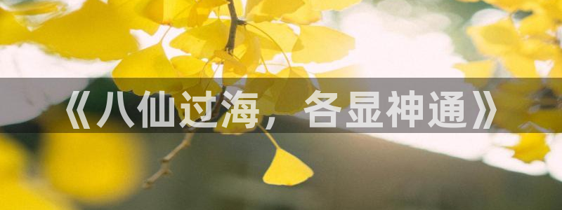 风暴娱乐登录入口：《八仙过海，各显神通》